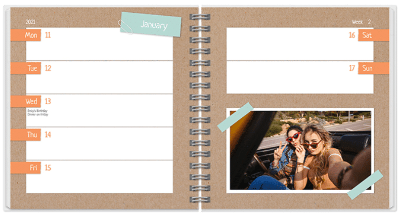 Foto agenda - Cadeau voor Oma foto agenda - agenda met eigen foto's maken