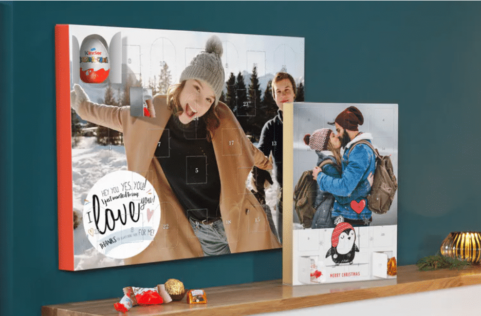 Adventskalender met chocolade en eigen foto adventskalender met chocolade voor Oma