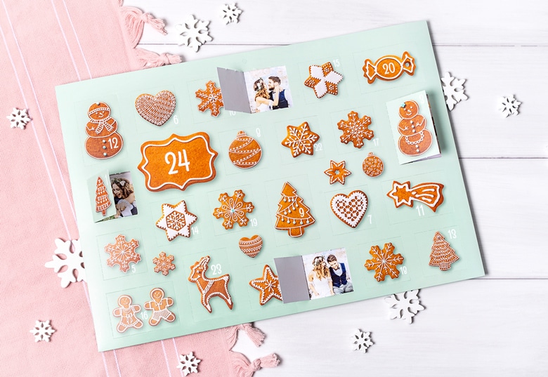 Adventskalender met eigen foto's cadeau sinterklaas voor vrouw 80 jaar - adventskalender