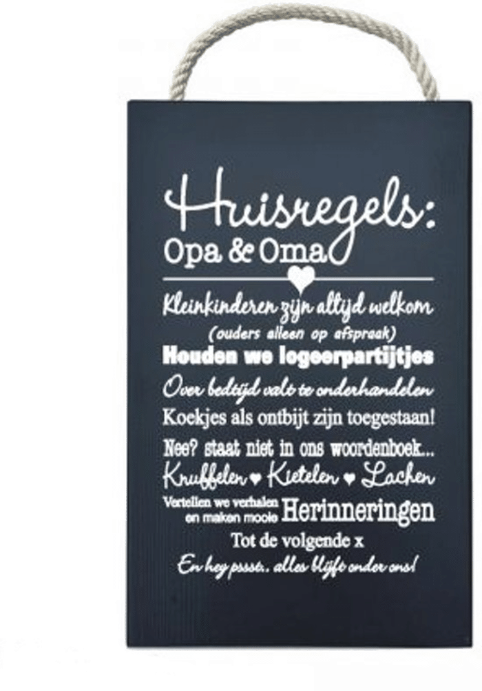 Uitgelezene Huisregels voor bij Opa en Oma! - Cadeau voor Oma.nl IA-87