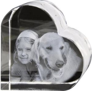 foto in glas hart - bijzonder cadeau voor oma