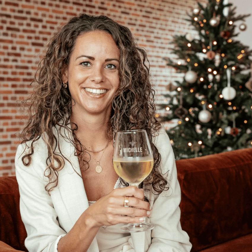 kerstcadeau moeder oma - wijnglas met naam