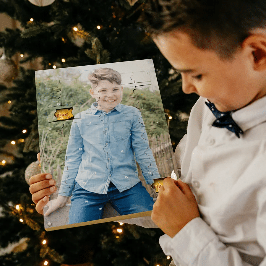 adventskalender met chocolade en foto - cadeau voor oma