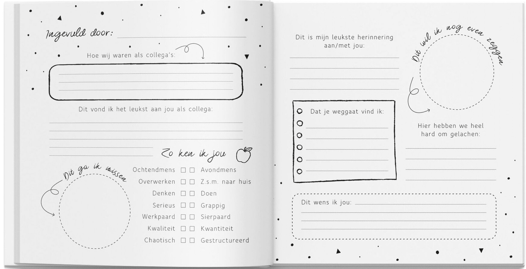 Invulboek collega's pensioen Cadeau pensionering - invulboek collega's