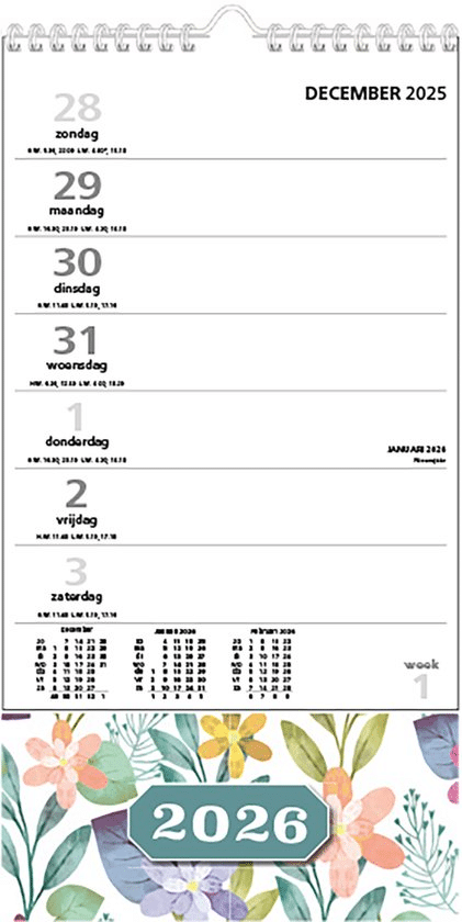 kalender extra grote letters cijfers