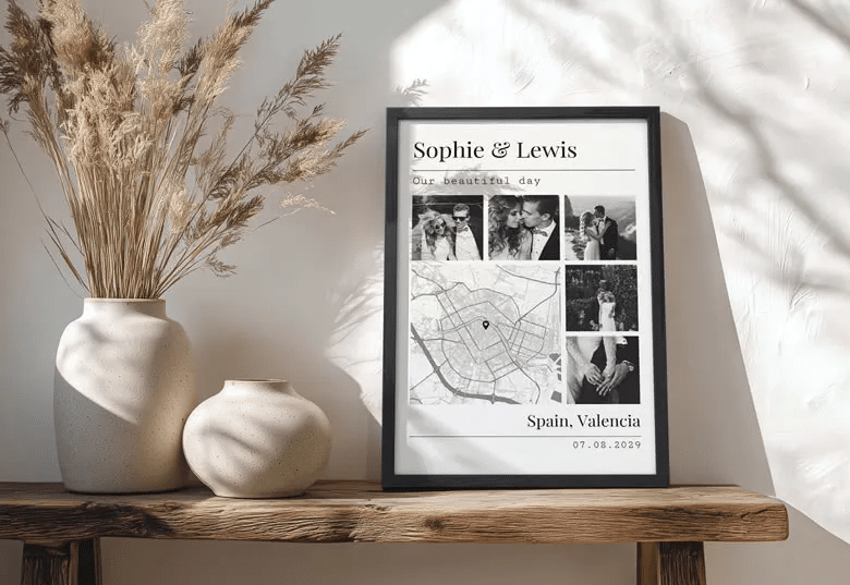 Gepersonaliseerde poster met plattegrond gepersonaliseerde poster met plattegrond - huwelijk jubileum