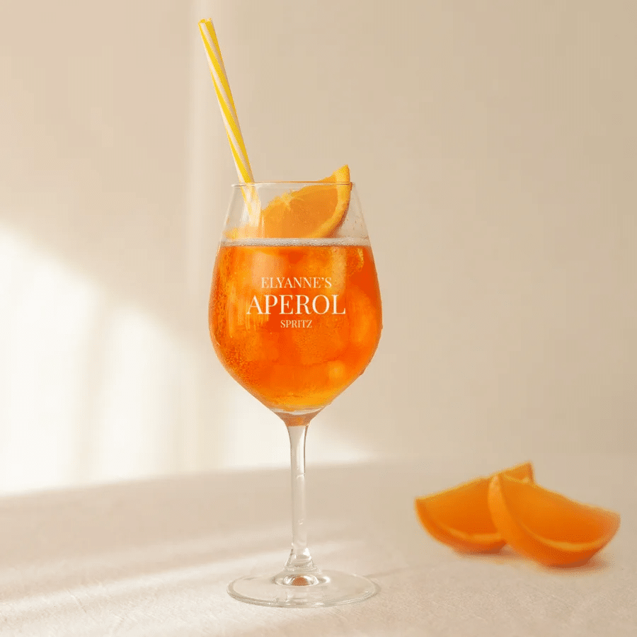 aperol spritzglas met gravure - cadeau voor vrouw