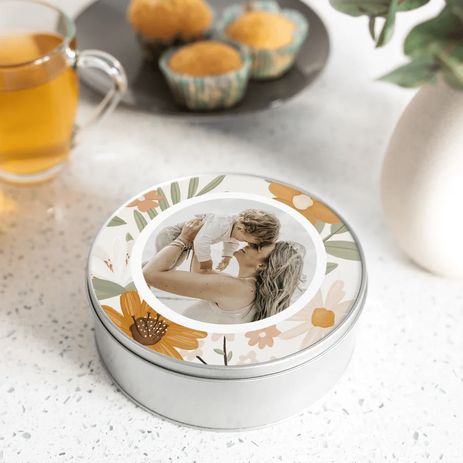 cadeau voor oma's verjaardag - koektrommel met foto