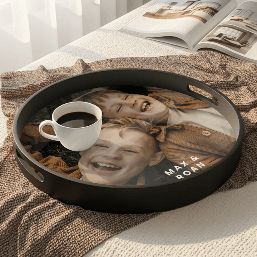 dienblad bedrukt met foto - cadeau voor oma