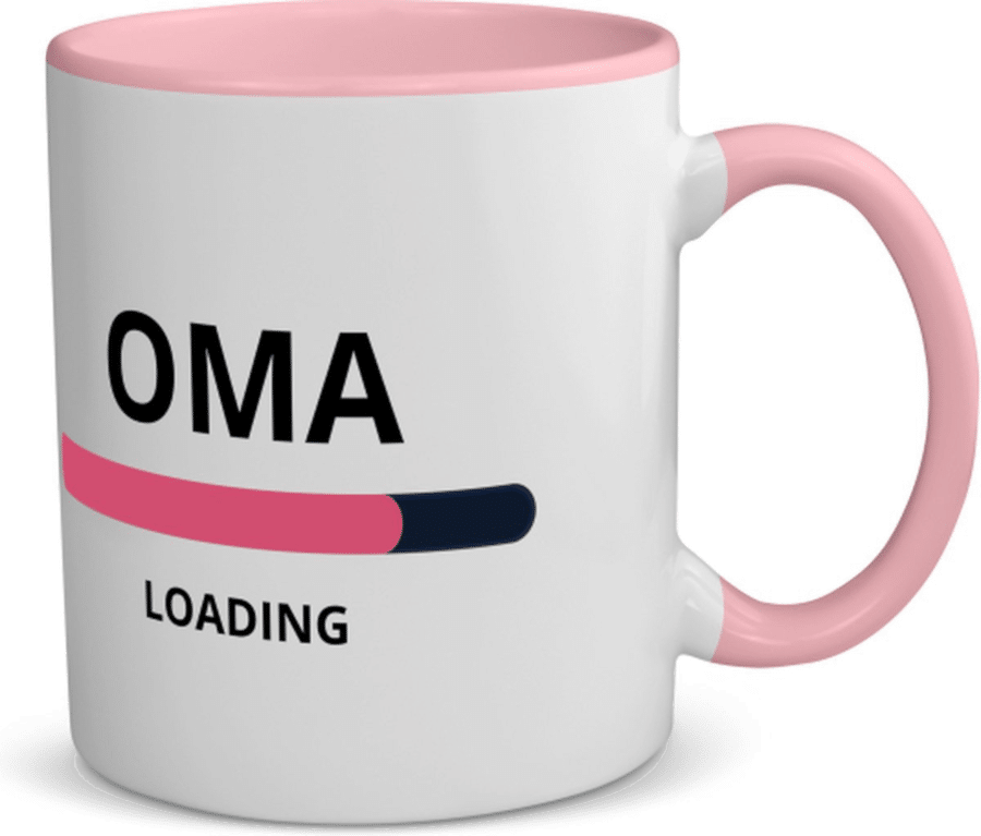 cadeau voor een aanstaande oma - mok oma loading